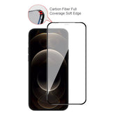 MyBat 3D Carbon Fiber Full Coverage Soft Edge Tempered Glass Screen Protector for Apple iPhone 12 Pro Max (6.7) - BlackMyBat Pro